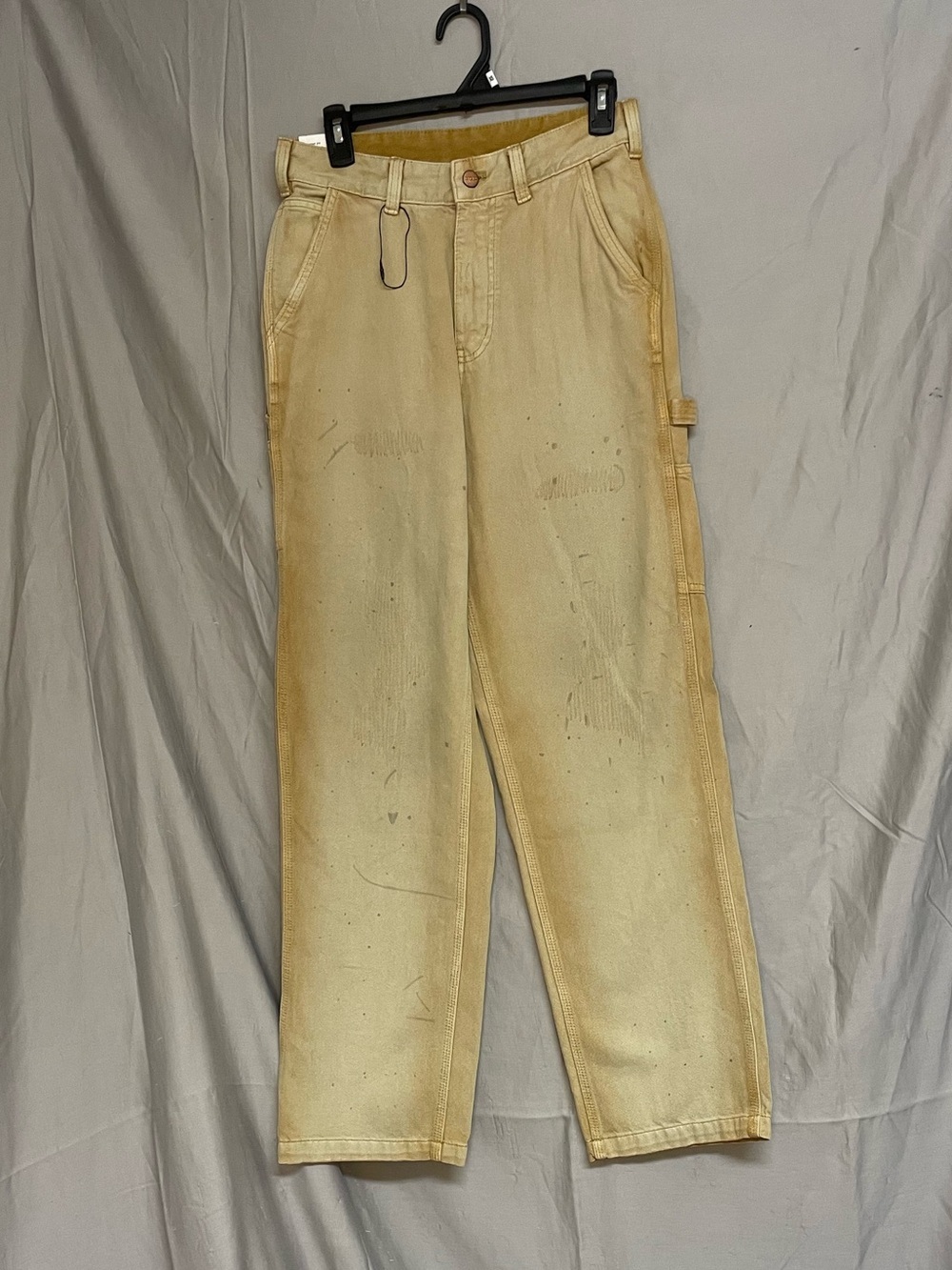 NWT Zara Men's Distressed Carpenter Pants in Light Beige